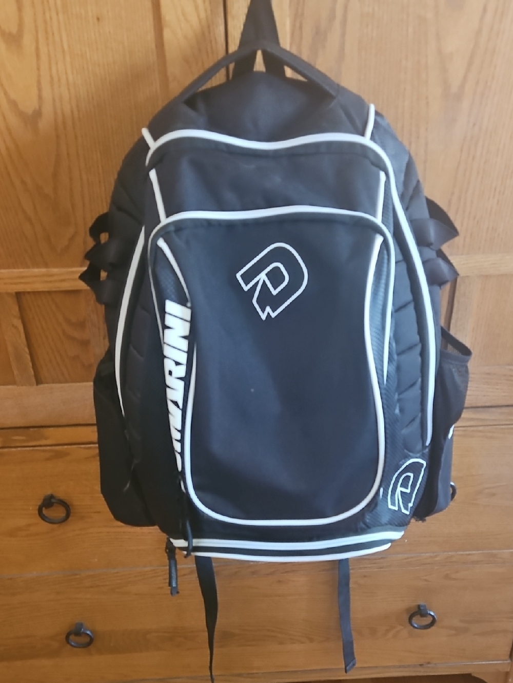 DeMarini Black and White Baseball  Backpack.